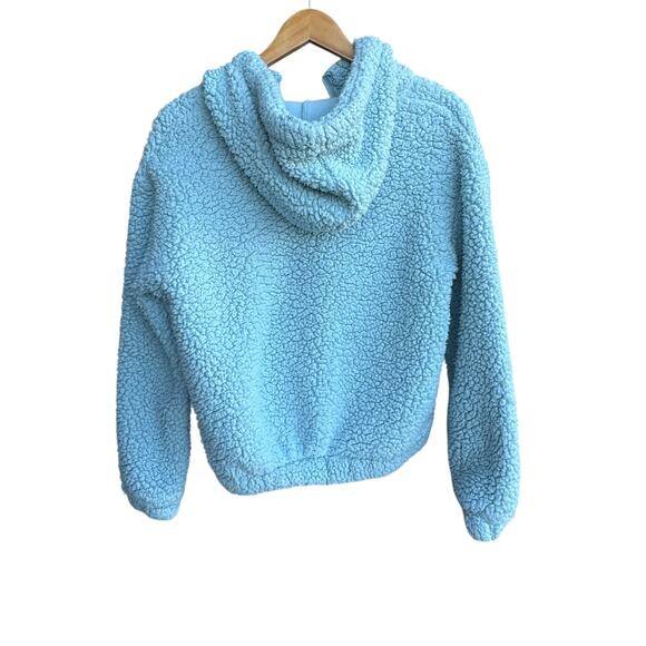 Mondetta L 14/16 Blue Sherpa Fuzzy Half Zip Hoodie - Picture 4 of 4